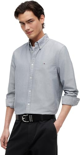 Tommy Jeans Chemise Homme Oxford Regular Fit, Bleu (Dark Night Navy), L
