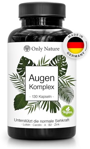 Augenvitamine - 130 Lutein Zeaxanthin Kapseln mit Beta Carotin, Vitamin B2, A, Zink - Einzigartige Zusammensetzung - in Deutschland produziert, Laborgeprüft & vegan - Augenvitamine Testsieger