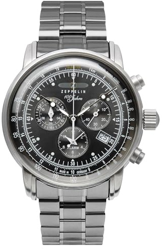 Zeppelin Herrenuhr 100 Jahre Stahl/Schwarz 7680MB-2