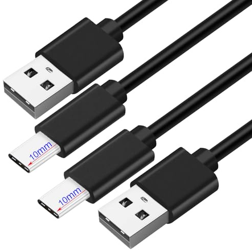 Cavo di ricarica e sincronizzazione dati da 10 mm con punta di tipo C, per telefoni Blackview/Doogee/Ulefone/Oukitel, con custodia protettiva (2 pezzi-1 m)