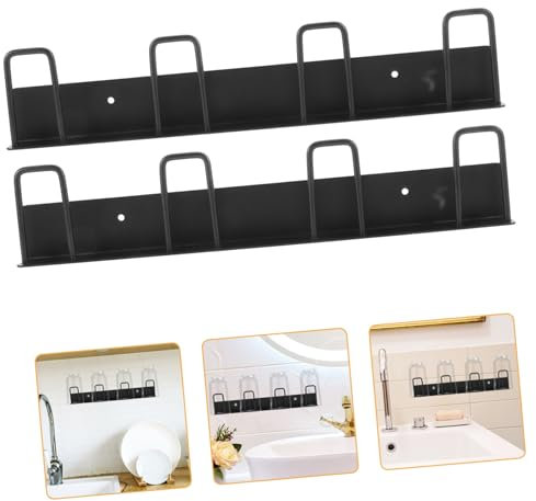 TOPBATHY 2 Pz Porta Tazze da caffè Distributore organizzatore di Asciugatura della Tazza portabicchieri Caffe portatazze mensola della Tazza portabicchieri da Muro Acciaio Carbonio Black