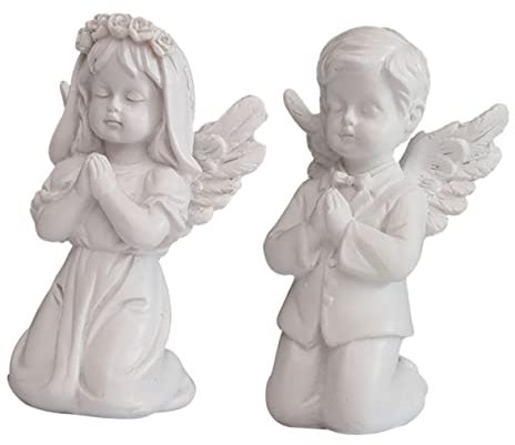 Gatuida 2stücke Engel Ornament Aus Harz Handwerk Engel Statue Dekoration Für Zuhause Schöner Für Garten Langlebiges Kunstharz