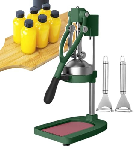 QUSYZD Presse-Agrumes Manuel, Presse-Fruits Professionnel avec Plaque de pressage de 12 cm de diamètre, Presse-Citron Manuel en Acier Inoxydable pour Usage Commercial et Domestique, Blanc, ve,Green