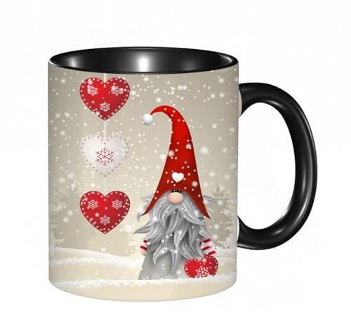 HRRASFAZF Tasse à Café | Tasse Céramique Fine | Cadeau Original | 330ml | Mug avec Anse | Cadeau Original pour Homme et Femme | Flocons de neige d'hiver Noël
