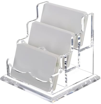 Cadre d'affichage en acrylique - Porte-cartes, support de nom transparent | Plateau d'organisation multi-emplacement, support de bureau d'affaires, station de tri pour l'exposition de la réception