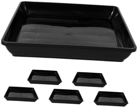 Milisten 6pezzi Sottovaso in Plastica Quadrato da Vassoio Raccogligocce per Fioriera Sottovaso per Piante Grass Interno Esterno Base Stabile per Proteggere Superfici da umidità