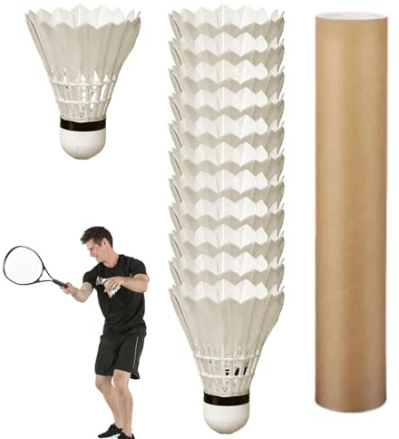Baoqifong Volant de Badminton, 12 Pièces de Badminton pour Intérieur, Équipement Sportif Portable pour Extérieur Balles D'Entraînement À Haute Vitesse pour École Maison Parc Jardin Campus Plage