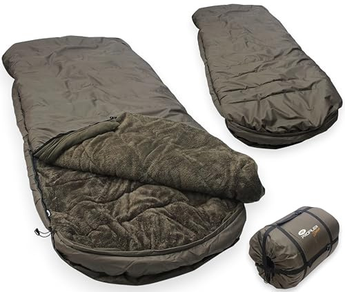 NGT Profiler Deluxe 5 Season Carp Fishing Sleeping Bag with Thermal Fleece Warm
