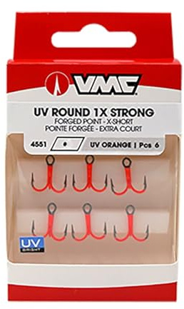 VMC Angelhaken Triple UV Round 1X 4551 – H.No.4 – Orange – AVM351494
