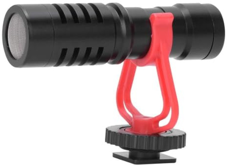 Yechiry Microfono Cardioide a Condensatore, Microfoni per Interviste Professionali, Microfono Rimovibile con Telaio Antivibrazione e Copertura Antivento, Ideale per Telefono Cellulare, Fotocamera,