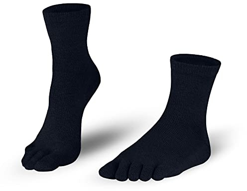 Knitido Essentials Midi, Calzini con le dita in cotone per l'uso quotidiano, Misura:35-38, Colore:Nero (101)