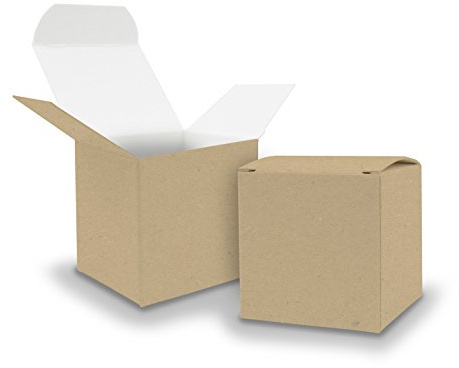 25x itenga Würfelbox KraftKarton 6.5x6.5cm außen braun innen weiß Gastgeschenk Schachtel zum Befüllen (Hochzeit.Adventskalender. Taufe. Geburtstag. Geschenk. Kommunion)