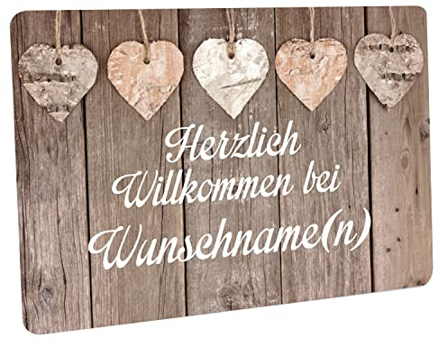 CreaLuxe Fussmatte 'Wunschnamen/Wunschtext' personalisiert, Fußabtreter, Fußabstreifer für die Haustür, Fußmatte rutschfest
