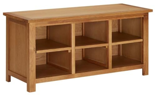 vidaXL Schuhregal 90x37x45 cm Eiche Massivholz