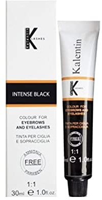 KIT TINTURA SOPRACCIGLIA CON OSSIGENO 3% KALENTIN IN VARI COLORI 30 ml (NERO INTENSO)
