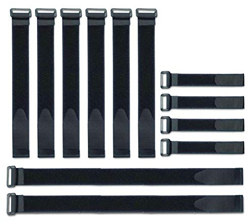 VELCRO Brand Bulk Pack 12 Reusable Fastening Cable Straps with Buckle Variety Sizes 8-12-18 Multi-Purpose Cinch Strap VEL-30100-AMS