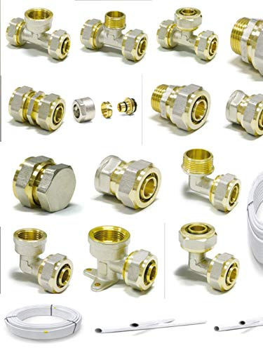 Schraubfitting Fittings Quetsch Verbundrohr Aluverbundrohr 16 20 DVGW (KLEMMVERSCHRAUBUNG MIT MUTTER 3/4“ 20 mm)