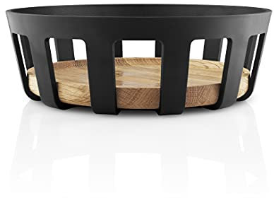 EVA SOLO | Cestino per il pane | L: 21 cm, larghezza: 21 cm, altezza: 7 cm | Nordic Kitchen | nero | legno di quercia oliato, opaco, plastica nera