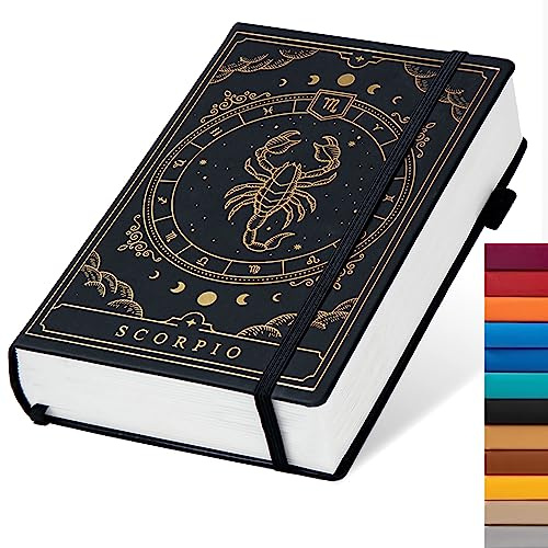 Constellations A5 gepunktetes Hardcover-Tagebuch, 100 g/m², 400 Seiten, Schreibpapier, Bullet Organizer, Notizbuch für Damen, Herren, Jugendliche (Skorpion)