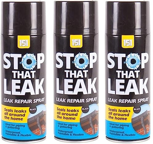 YSAMAX 3 x 400ml Stop That Leak Black Spray Paint Sealant for Roof Window Pipes Guttering, Long-Lasting Protection, Durable Repair, Cost-Effective Repair, Easy and Multi-Surface Application