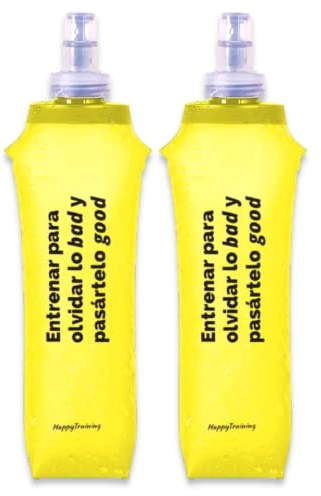 HappyTraining Soft Flask Bouteille d'eau Running Trail Flexible 250 ml TPU Sac d'hydratation de sport pour la course, le trekking, la randonnée, le cyclisme sans BPA