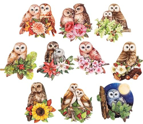 Ideen mit Herz 3-D Motive, ausgestanzt, ca. 7-10 cm, 10 Stück im Beutel | Bilder zum Basteln & Dekorieren | Grußkarten selber machen | Bildmotive für Scrapbooking & DIY-Deko (Eulen)