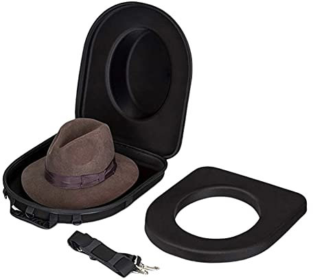 CRIVOX Hutschachtel für Fedora, Panama, Cowboy-Hüte, Reiseetui für Hut mit Verstellbarem Tragegurt, Universalgröße