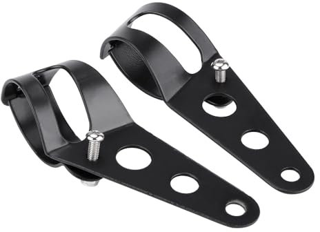 Support de Phare Moto Pattes de Fixation Phare Moto Universel 35-43mm Moto Phare Mont Support Fourche Tube Pince Kit pour Chopper Cafe Racer(Noir)
