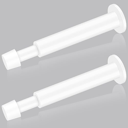 Fermaporta bianco, da parete, in acciaio inox, con paracolpi in gomma morbida, in metallo, resistente, moderno, per battiscopa, confezione da 2