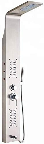 Robinet de douche thermostatique LED colonne de douche panneau de douche température de l'eau réglable (type de robinet de bain et de douche : ensembles de douche)-ensembles de douche Auspicious
