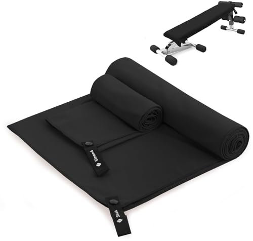 Asciugamano Microfibra Set di 2 | 180x60cm Asciugamani Bagno & 80x40cm Asciugamani Viso | Assorbente & Asciuga Rapidamente Telo Palestra, Asciugamani Microfibra per Lo Campeggio (Nero)
