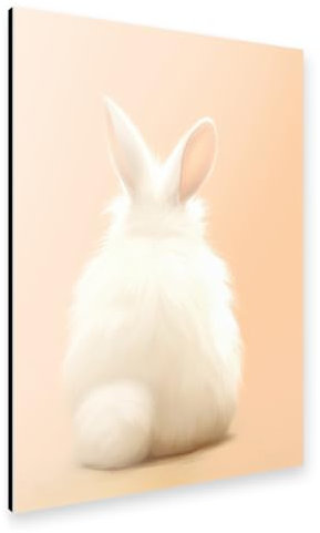 artboxONE Alu-Print 120x80 cm Weißes Kaninchen von Künstler Carina