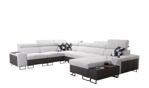 All4All Ecksofa Melani VIII 358x280x182cm - Schlaffunktion - Bettkasten - U-Form - Couch - Eckcouch - Schlafsofa - Wohnlandschaft - Sofa - Polstersofa - Couch - Kundenwunsch - Rechts - 26