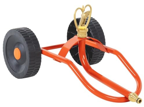 vidaXL Sprinkler-Schlitten mit Rädern und Drehbarem Kopf Rot Stahl