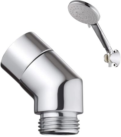Shower Hose Adapter,Shower Head Adapter,Shower Curved Hose Extender Connector,Shower Head Holder Angled Adapter,135 Degree G1/2 Wall Mounted Pipe Elbow,for Bathroom Handheld Fixed Hoses