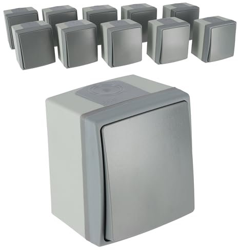 Lot de 10 interrupteurs à bouton poussoir étanche - protection IP55-23w07
