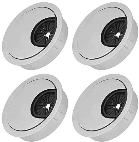 4 Set Desk Cable Wire Grommet PC Computer Desk Cord Grommet Cable Hole Cover Organizers53, Multifunctional Accessory For Home Use (50 brushed alloy wire box)