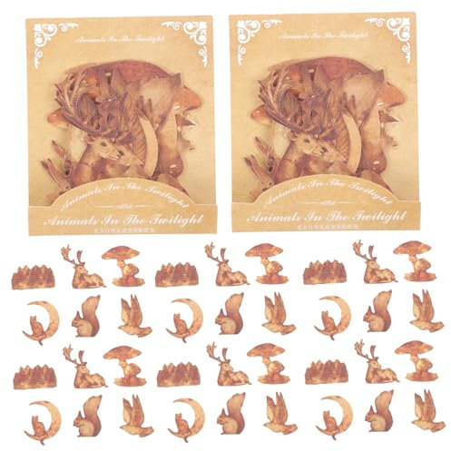 NUOBESTY 90sheets Retro Pocket Scrapbook Stickers Aesthetic DIY Craft Sticker Pack for Holiday Scrapbook Decorations