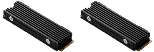 Iyalezirk 2X M.2 2280 NVMe M.2 SSD-kylfläns kylfläns aluminium kylfläns med termokudde för M2 2280 Ssd svart