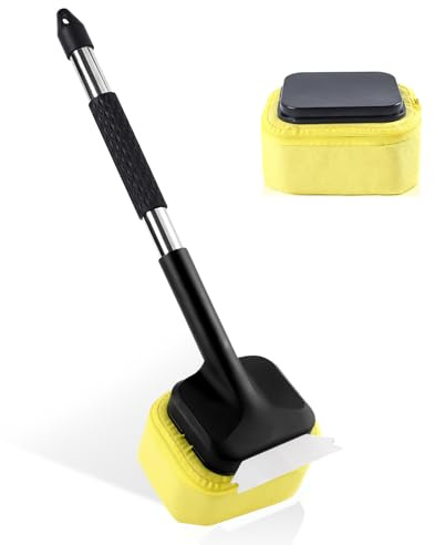 GEEKHOM Cepillo de limpieza para barbacoa, cepillo de limpieza con cabezal intercambiable, mango largo para la parrilla exterior, cepillo de limpieza grande 45 cm, cepillo de limpieza para barbacoa