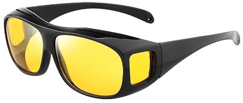 AngLink Fanyil NightGlos Glasses Nachtfahrbrille mit polarisierten Gläsern – Reduziert Blendung durch LED-Scheinwerfer – Anti-Reflex-Brille für sicheres Autofahren bei Nacht