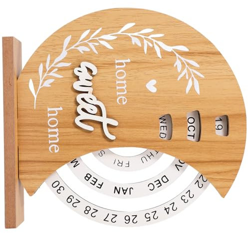 FUNNETOYU Dekorativer Tischkalender Manuell Drehbarer Ewiger Kalender Für Zuhause Und Büro Stilvolle Tischdekoration Mit Handgefertigtem Design Als Für Freunde
