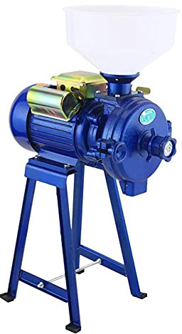 OZBME Mulino Elettrico da 2200 W, per Uso Commerciale, per Cereali secchi, Mais, caffè e Grano, con Imbuto.
