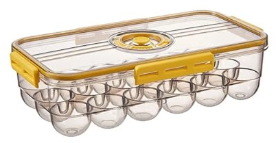 Porte-œufs for réfrigérateur de cuisine, boîte de rangement des aliments avec couvercle, organisateur de plateau d'œufs frais, mallette de rangement, boîte de rangement d'œufs à joint Transparent(18 y