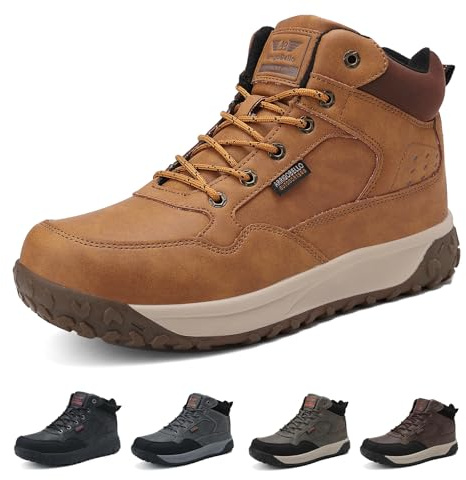 ARRIGO BELLO Scarpe Invernali Uomo Stivali Neve Foderati di Caldo Scarpe Trekking Alpinismo Antiscivolo 41-46 (Giallo 45)