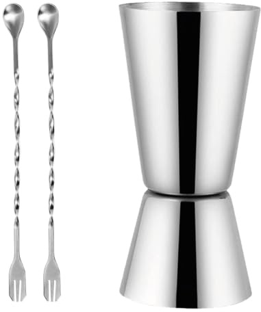Misurino Cocktail Professionale in Acciaio Inox – Jigger Doppio 25/50 ml per Barman e Bartender – Dosatore Liquori Preciso, Strumento Mixology, Accessorio per Drink e Cocktail Bar