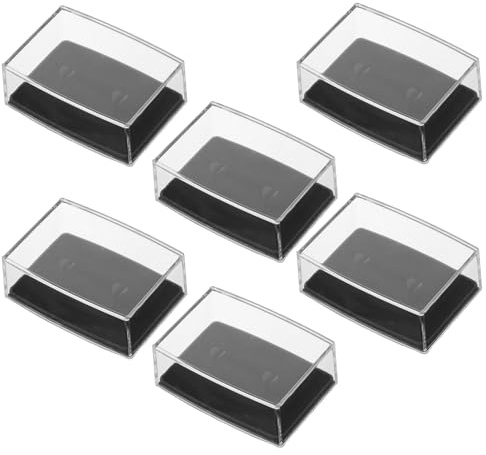 Healeved Boîtes à Bijoux pour Hommes 6 Pièces Style Gentleman en Plastique Noir, Vitrine à Bijoux Transparente, Boîte de Rangement pour Épingles Adaptée la Vie Quotidienne et Occasions