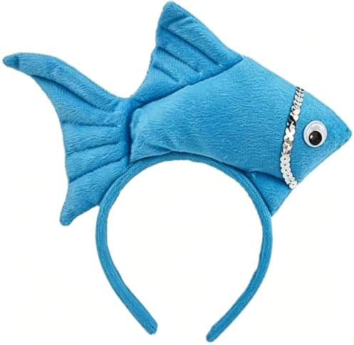 Ssmmam Fisch-Goldfisch, Meerestier-Kostüm, Haarreif, Zubehör für Halloween, Damen-Stirnbänder, modische Stirnbänder, für Haare, breit