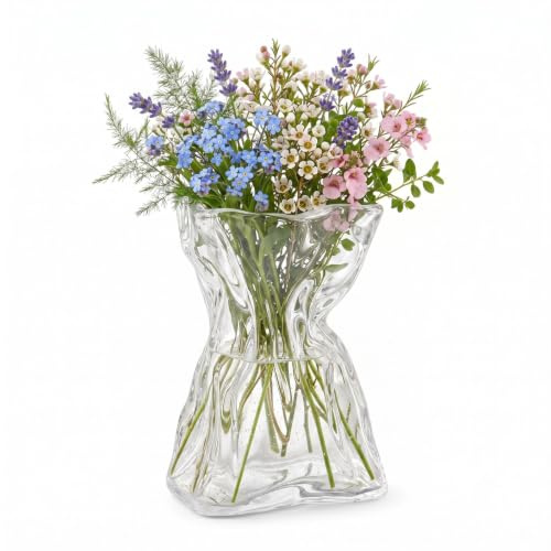 YuLiMirich Tulpanvas, 20 cm, modern blomvas för tulpaner, rosor och buketter, perfekt för vardagsrum, matbord, soffbord, kontor, skrivbordsdekoration