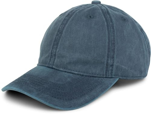 styleBREAKER Casquette Unisexe Baseball Look Vintage Ajustable 6-Panel Cappy en Optique Washed avec Visier Courbé en Coton Casquette Rétro pour Hommes et Femmes, Couleur:Bleu Jeans